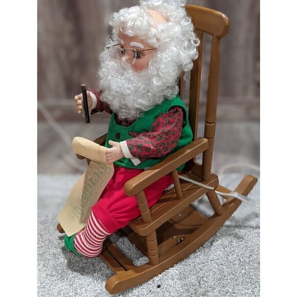 Santa's Best Animated Collectible Santa 18” Santa Claus in Moving Rocking chair - Picture 6 of 16